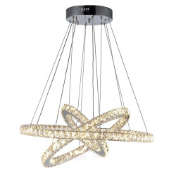 3 ringe 70cm krystal dæmpbar LED lysekrone vedhæng lys metal cirkel galvaniseret moderne moderne Tradition klassisk