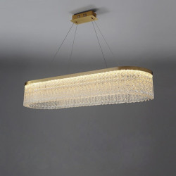 Moderne LED Pendellampe - 80 cm Guld Cirkeldesign i Galvaniseret Metal til Køkken og Lanterne Belysning