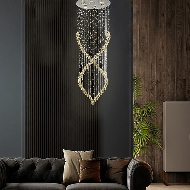 50cm ledet krystal lysekrone moderne luksus loftslys DIY modernitet luksus kloden k9 krystal vedhæng belysning hotel soveværelse spisestue butik restaurant led pendel indendørs krystal belysning