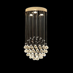 3-lys 30cm (11,81 tommer) krystal-led lysekrone guld vedhæng lys metal galvaniseret moderne moderne GU10