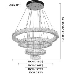 led krystal lysekroner moderne led ringe pendel lys justerbar rustfrit stål loftslampe til stue spisestue hotel lobby trapper villa dæmpbar