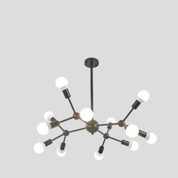 12 pærer 90cm lysekrone Sputnik lys guld sortmalet finish klynge design metal 60w loftlampe til stue pære ikke inkluderet