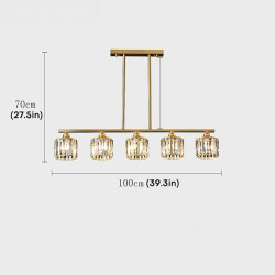 LED pendel 60cm lanterne desgin indbygget lys kobber messing moderne