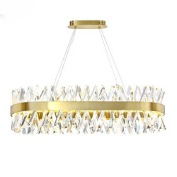 1-lys 100cm krystal vedhæng lys guld øjenbeskyttelse lysekrone metalmalet finish LED chic & moderne