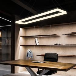 90cm led pendel firkantet design sort moderne ø lys aluminium spisestue kontor bibliotek