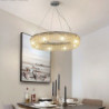 led pendellamper, 6-lys ring hængende lamper, 19,5″ moderne krystal metal lysekrone i krom 110v-240v loft hængende lys pendel til stue soveværelse restaurant hotel