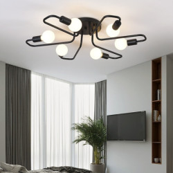 72 cm led loftslampe nordisk stil flush mount lys lysekrone metal sputnik lineær mini malet finish moderne