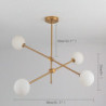 80cm sputnik design globus design geometriske former lysekrone metal geometrisk mini galvaniseret kunstnerisk led