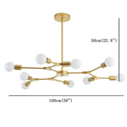 Nord-europa lysekrone 9-hoved moderne metal molekyler vedhæng lys stue stue spisestue malet finish