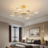 6/8/12 hoveder led vedhængslys lysekrone moderne sort guld cirkel justerbar design metal kunstnerisk stil udhulet malede finish moderne nordisk stil