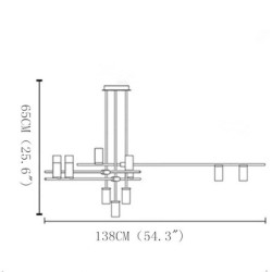 12 pærer 138 cm lysekrone metal geometrisk elektroplettert kunstnerisk