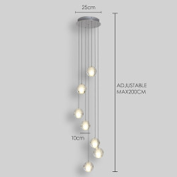 7-lys 10(4") krystal led pendel sfærisk design metal klynge krom moderne moderne til spisestue 90-240v