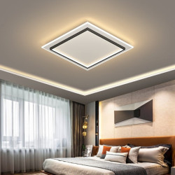 led loftslampe 45cm dæmpbar firkantet design flush mount lys akryl kunstnerisk stil formel stil moderne stil sort kunstnerisk no