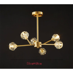 led pendel lysekrone guld krystal 6 9 12 hoveder unikt design kobber messing led nordisk stil