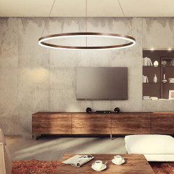 led pendel 40/60/80cm 1-lys ring cirkel design dæmpbar aluminium malet finish luksuriøs moderne stil spisestue soveværelse pendel kun dæmpbar med fjernbetjening