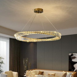 80cm cirkel/rundt design pendellampe krystal sputnik galvaniseret moderne