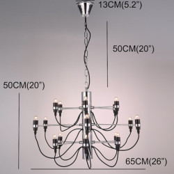 18 pærer 65cm kreativ lysekrone lysekrone metal stearinlys galvaniseret kunstnerisk chic og moderne