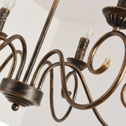 lysekrone metal vintage stil sort kobber 70cm lys stil klassisk grundmalet finish traditionelle klassiske land 6 8 hoveder