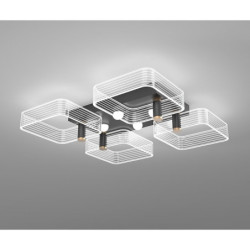 led loftslampe firkantet form lysekroner 50cm indbygningslys aluminium moderne moderne malede finish stue lys kun dæmpbar med fj