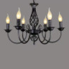 lysekrone metal vintage stil lys stil sort hvid klassisk grundmalet finish traditionelle klassiske land 5 6 8 hoveder