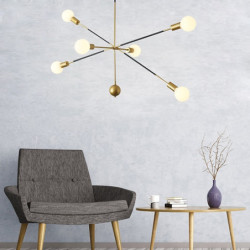 90cm sputnik design lysekrone metal sputnik malet finish moderne (pære medfølger ikke)