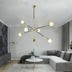 90cm sputnik design lysekrone metal sputnik malet finish moderne (pære medfølger ikke)