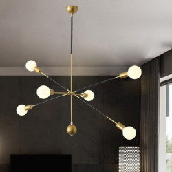 90cm sputnik design lysekrone metal sputnik malet finish moderne (pære medfølger ikke)