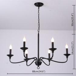 led pendel lysekrone metal vintage stil 88cm lys stil klassisk grundlæggende malet finish traditionel klassisk land