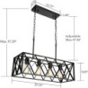 led pendel 25 tommer 4 lys moderne bondehus lineære lysekroner sort industriel vintage køkkenø metal bur loftslamper til stue spisestue