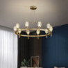 ledet loftlampe kobber cirkel ring design moderne guld geometriske former lysekrone kobber moderne stil messing moderne nordisk 