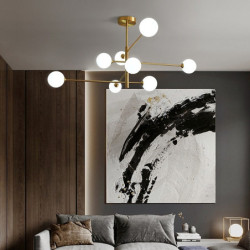 105cm led lysekrone guld nordisk stil pendel led sputnik design globus glas lampeskærm metal moderne stil galvaniseret