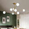 105cm led lysekrone guld nordisk stil pendel led sputnik design globus glas lampeskærm metal moderne stil galvaniseret