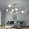 105cm led lysekrone guld nordisk stil pendel led sputnik design globus glas lampeskærm metal moderne stil galvaniseret