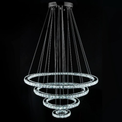 moderne førte ring krystal lysekroner diy form indendørs vedhæng lys lampe hængende lysekrone lys belysning cristal suspensions 