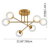 58cm ledet loftlampe nordisk sputnik design sort guld globe design glas lysekrone metal kunstnerisk stil sputnik industriel malet finish kunstnerisk nordisk stil