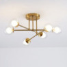 58cm ledet loftlampe nordisk sputnik design sort guld globe design glas lysekrone metal kunstnerisk stil sputnik industriel malet finish kunstnerisk nordisk stil