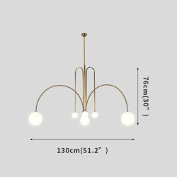 130cm enkelt design lysekrone metal geometrisk industriel nyhed malet finish kunstnerisk