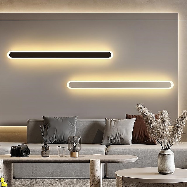 minimalistisk lang væglampe, 40cm/60cm moderne led baggrundsvæglampe stue soveværelse sengebord, aluminium indendørs væglampe ly