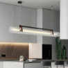 led pendel dæmpbar linje design sort guld 80cm metal akryl loft lysekrone lysarmatur til spisestue kontor køkken