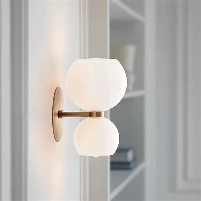 led væglampe varmt hvidt glas 24cm moderne led baggrund væglampe stue soveværelse sengekant indendørs væglampe lysende lampet 1 stk