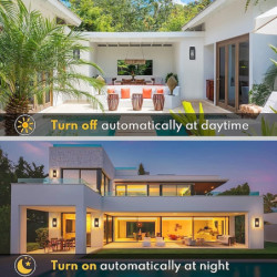 udendørs væglampe med skumring til daggry sensor udvendig vandtætte væglanterner sort veranda sconces vægmonteret belysning med 
