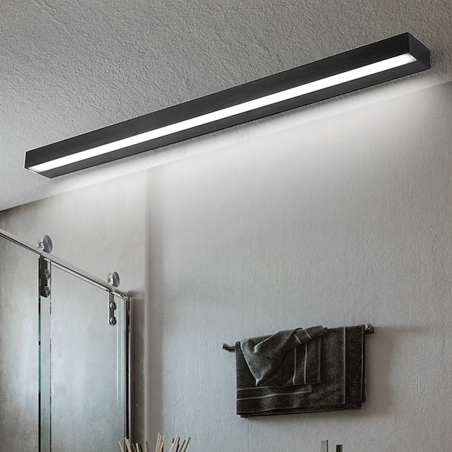 mat led spejl lys forfængelighed lys moderne sort sølv minimalistisk badeværelse lys armatur aluminium vandtæt ip20 40cm 70cm