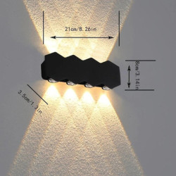 led udendørs væglampe 4/6/8 3 farve lys 2/3/4 hoved ip65 vandtæt vægbelysning