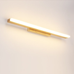 1-lys 40/60/80cm forfængelighedslys led spejl frontlampe nordisk stil massivt træ badeværelsesskabslampe badeværelseskommode enkel makeup log væglampe 6w/9w/12w