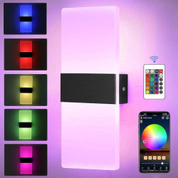 led rgb wifi bluetooth 2.4g dæmpende væglampe 10w rgb smart akryl indendørs væglampe app kontrol kompatibel med alexa og google home assistant uden hub velegnet til soveværelse korridor