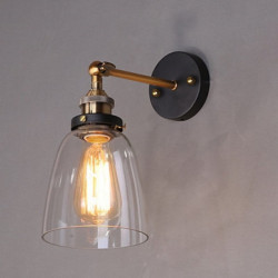 25,5cm led væglampe enkelt design rustikke / lodge væglampe metal retro industriel stil væglampetter indgang og mudroom glas...