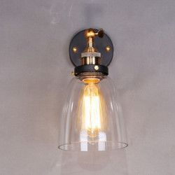 25,5cm led væglampe enkelt design rustikke / lodge væglampe metal retro industriel stil væglampetter indgang og mudroom glas lys vintage industriel 60W