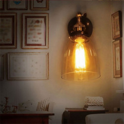 25,5cm led væglampe enkelt design rustikke / lodge væglampe metal retro industriel stil væglampetter indgang og mudroom glas lys vintage industriel 60W