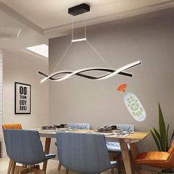 2-lys 80cm linjedesign lysekrone aluminium lineær malet finish moderne enkel led