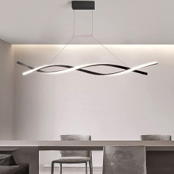 2-lys 80cm linjedesign lysekrone aluminium lineær malet finish moderne enkel led